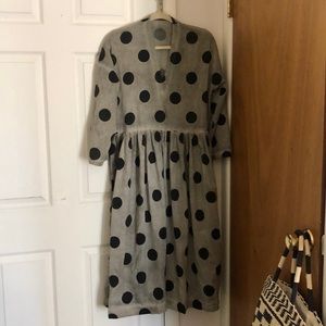 CAARA grey and black polka dot oversized dress Urban Outfitters size small